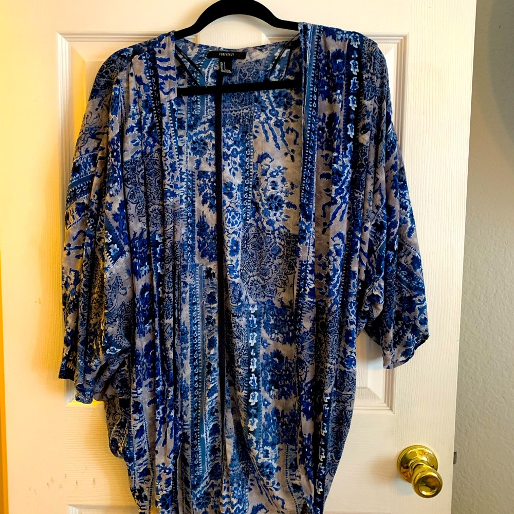 Blue floral Kimono